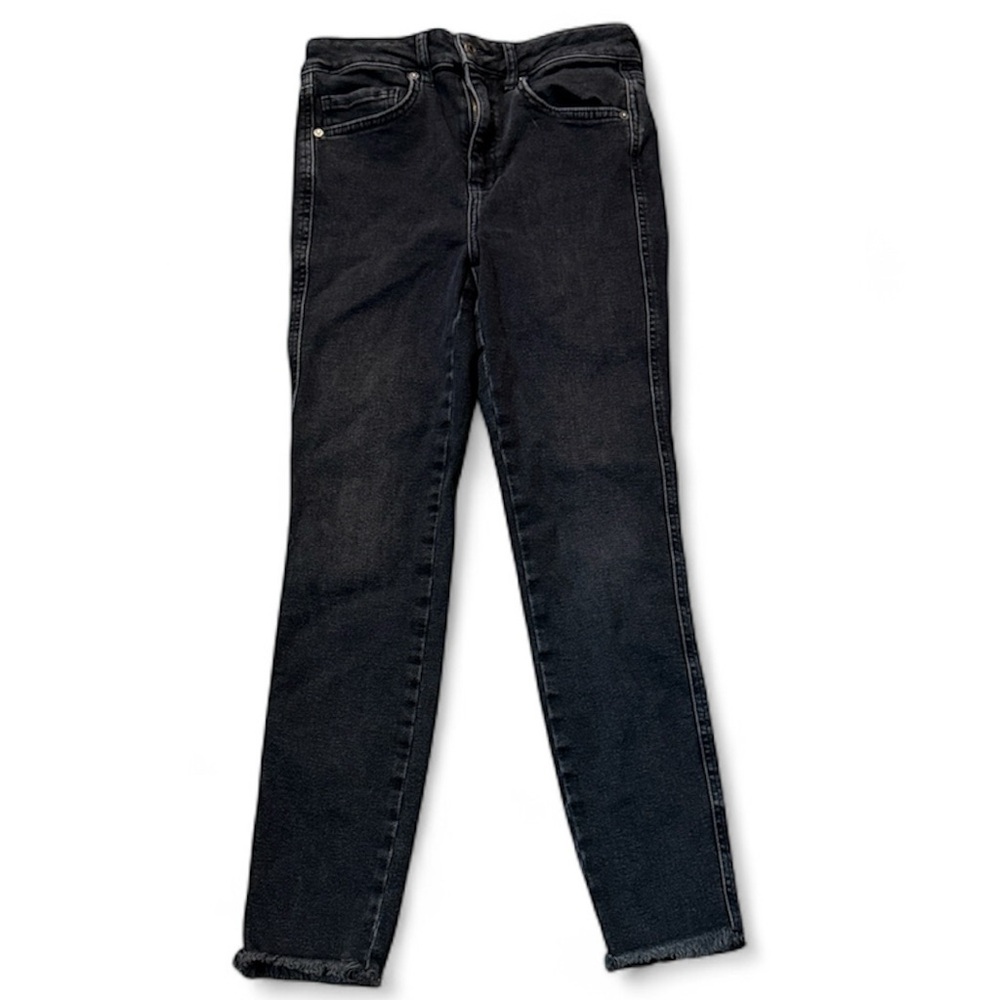 Free People We‎ The Free black Skinny Jeans Frayed hem Size 28